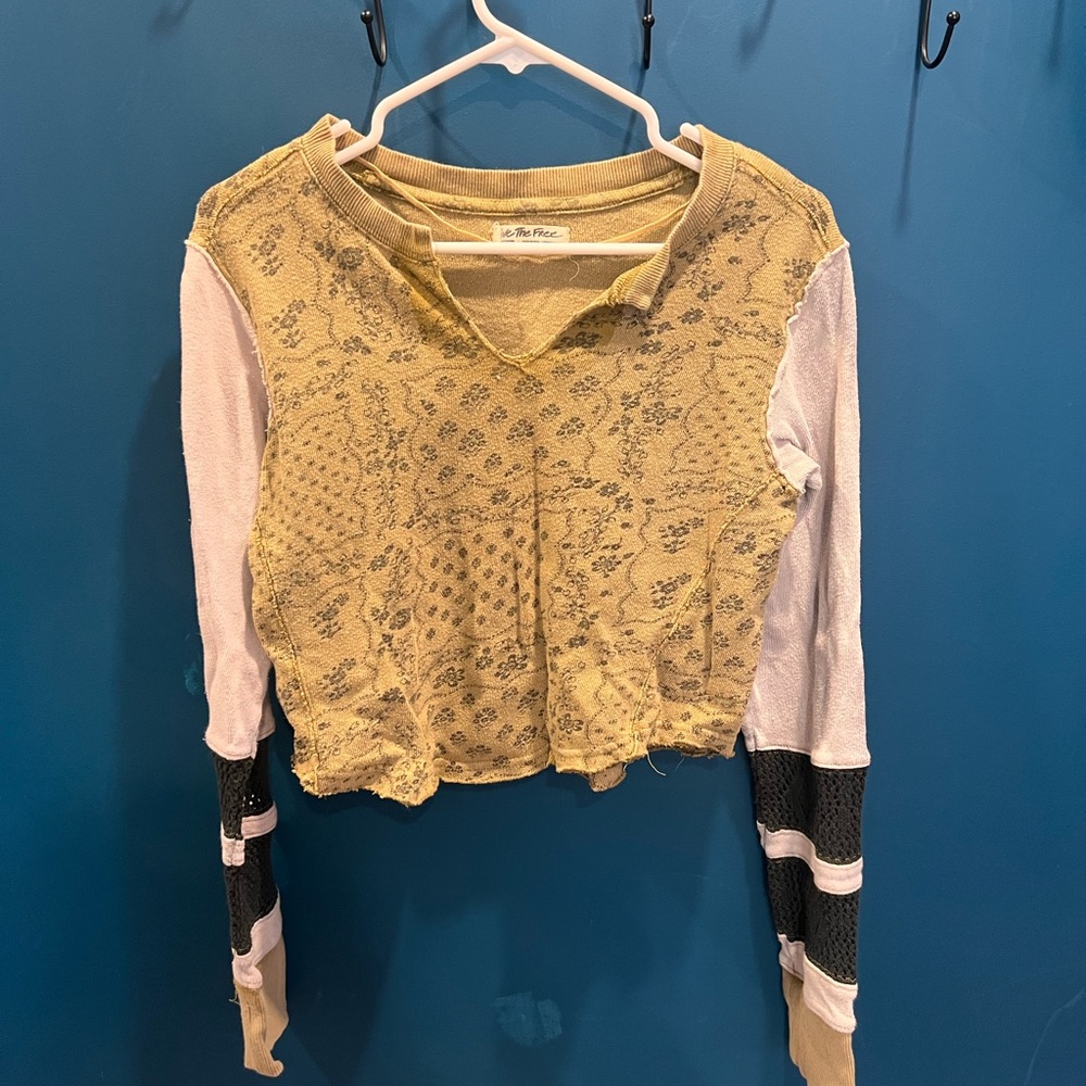 Free People WeTheFree Raglan Cropped Long Sleeve